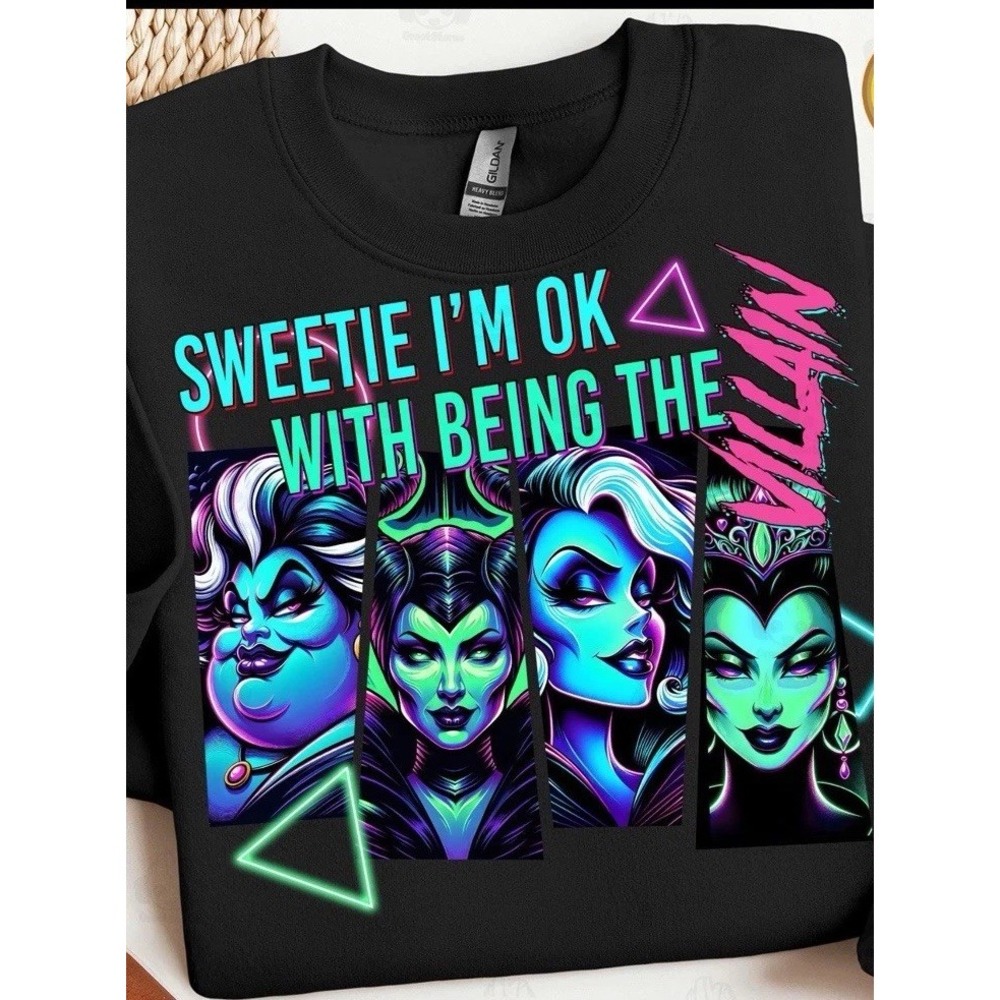 Disney‎ Villains Women's Sweatshirt Black Size Medium